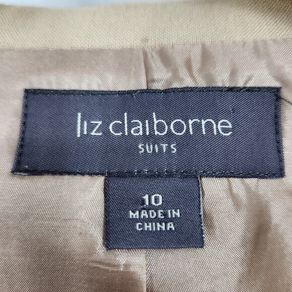 Vintage Liz Claiborne Suits Linen Blend Safari Utility Jacket Size 10 - Picture 3 of 5